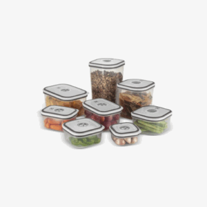 Kit Potes Plásticos Transparente com Tampa Branca 8 Unidades Electrolux